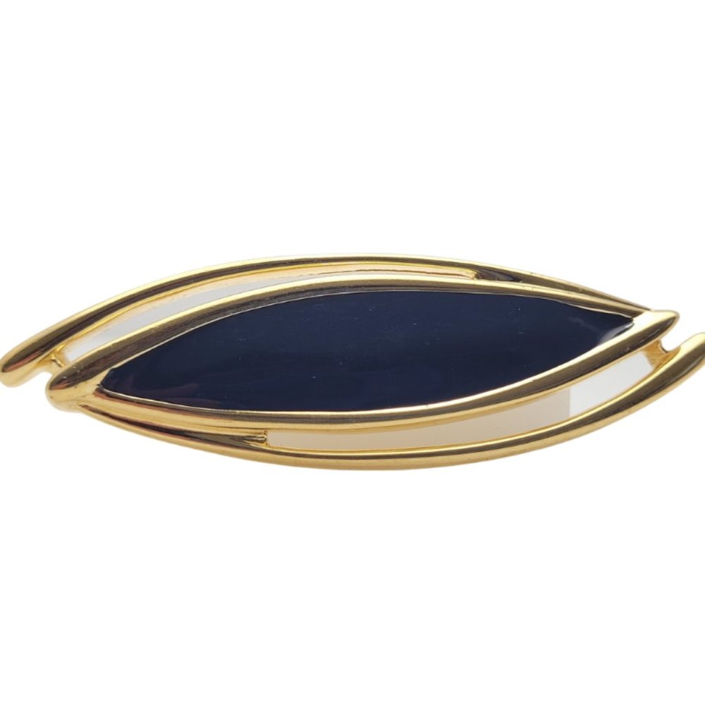 Vintage Monet Abstract Modern Midnight Blue Brooch "Classic!"